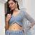 Light Blue Net Embroidered & Thread Work Semi Stitched Lehenga Choli