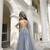 Light Blue Net Embroidered & Thread Work Semi Stitched Lehenga Choli