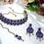 Blue yellow gold premium designer american diamond and stone work necklace set