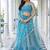 Sky Blue Net Embroidered & Thread Work Semi Stitched Lehenga Choli