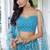 Sky Blue Net Embroidered & Thread Work Semi Stitched Lehenga Choli