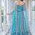 Sky Blue Net Embroidered & Thread Work Semi Stitched Lehenga Choli