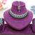 Green yellow gold premium designer american diamond and stone work necklace set