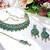 Green yellow gold premium designer american diamond and stone work necklace set