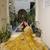 Mustard Net Embroidered & Thread Work Semi Stitched Lehenga Choli