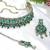 Green yellow gold premium designer american diamond and stone work necklace set