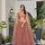 Orange Net Embroidered & Thread Work Semi Stitched Lehenga Choli