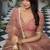 Orange Net Embroidered & Thread Work Semi Stitched Lehenga Choli