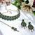 Green yellow gold premium designer american diamond and stone work necklace set