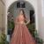 Orange Net Embroidered & Thread Work Semi Stitched Lehenga Choli