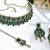 Green yellow gold premium designer american diamond and stone work necklace set