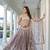 Brown Net Embroidered & Thread Work Semi Stitched Lehenga Choli