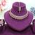 Purple yellow gold premium designer american diamond and stone work necklace set