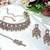 Purple yellow gold premium designer american diamond and stone work necklace set