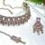 Purple yellow gold premium designer american diamond and stone work necklace set