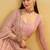 Pink Net Embroidered & Thread Work Semi Stitched Lehenga Choli
