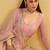 Pink Net Embroidered & Thread Work Semi Stitched Lehenga Choli