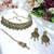 Green yellow gold premium designer american diamond and stone work necklace set