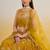 Mustard Net Embroidered & Thread Work Semi Stitched Lehenga Choli