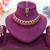 Maroon yellow gold premium designer american diamond and stone work necklace set