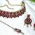 Maroon yellow gold premium designer american diamond and stone work necklace set