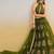 Green Net Embroidered & Thread Work Semi Stitched Lehenga Choli