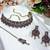 Blue yellow gold premium designer american diamond and stone work necklace set