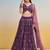 Dark Purple Net Embroidered & Thread Work Semi Stitched Lehenga Choli