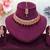 Pink yellow gold premium designer american diamond and stone work necklace set