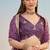 Dark Purple Net Embroidered & Thread Work Semi Stitched Lehenga Choli