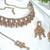 Pink yellow gold premium designer american diamond and stone work necklace set