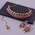Purple yellow gold premium designer american diamond and stone work necklace set