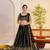 Black Net Embroidered & Zari Work Semi Stitched Lehenga Choli