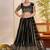 Black Net Embroidered & Zari Work Semi Stitched Lehenga Choli