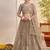Grey Net Embroidered & Thread Work Semi Stitched Lehenga Choli