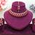Pink yellow gold premium designer american diamond and stone work necklace set