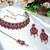 Pink yellow gold premium designer american diamond and stone work necklace set
