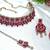 Pink yellow gold premium designer american diamond and stone work necklace set