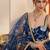 Blue Net Embroidered & Thread Work Semi Stitched Lehenga Choli