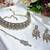 White yellow gold premium designer american diamond and stone work necklace set