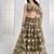 Green Net Embroidered & Thread Work Semi Stitched Lehenga Choli