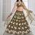 Green Net Embroidered & Thread Work Semi Stitched Lehenga Choli
