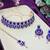 Blue rose gold premium designer american diamond and stone work necklace set