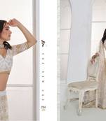 Off White Net Embroidered & Thread Work Semi Stitched Lehenga Choli