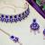 Blue rose gold premium designer american diamond and stone work necklace set