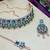 Green rose gold premium designer american diamond and stone work necklace set