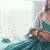 Blue Net Embroidered & Thread Work Semi Stitched Lehenga Choli