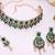 Green rose gold premium designer american diamond and stone work necklace set