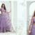 Lilac Net Embroidered & Thread Work Semi Stitched Lehenga Choli