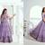 Lilac Net Embroidered & Thread Work Semi Stitched Lehenga Choli